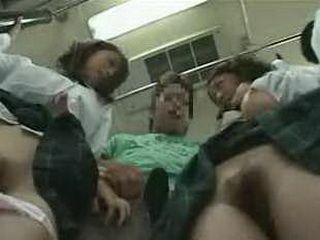 Japanese Schoolgirls Get Wild on the Subway for Some XXX Nippon Thrills