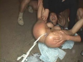 Japanese Girl gets Humiliatingly Violated in a Dark Garage Gangbang